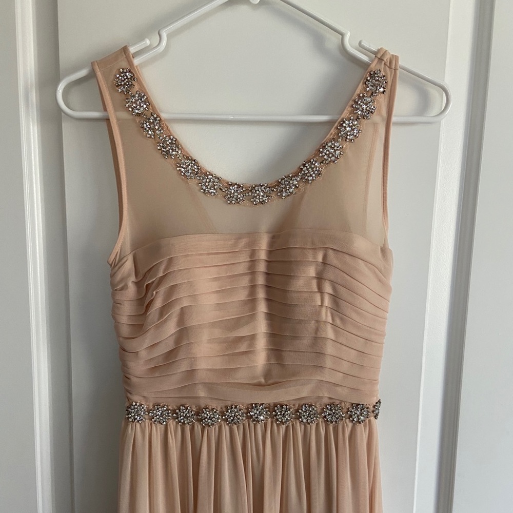 Beige Long Beaded Dress